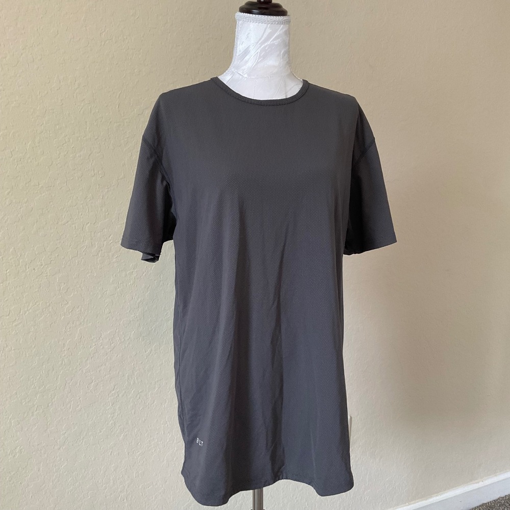 BYLT Basics Performance Shirt Mens Large Gray Activewear Athletic Gym Training